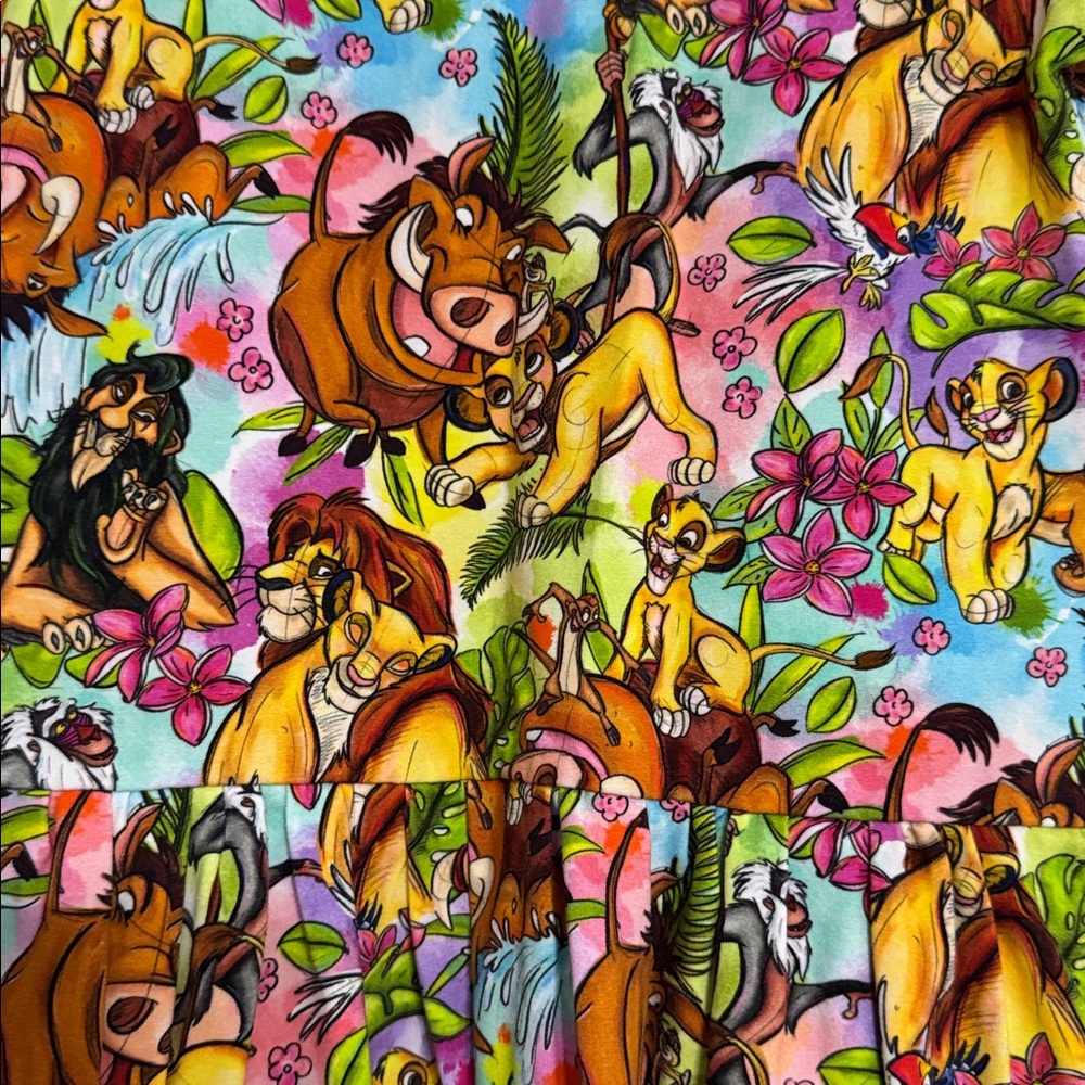 Girls' Colorful Lion King Print Cotton Stretch Dress - Picture 3 of 3